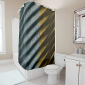 Rideaux De Douche Black and brown striped textile (En situation)