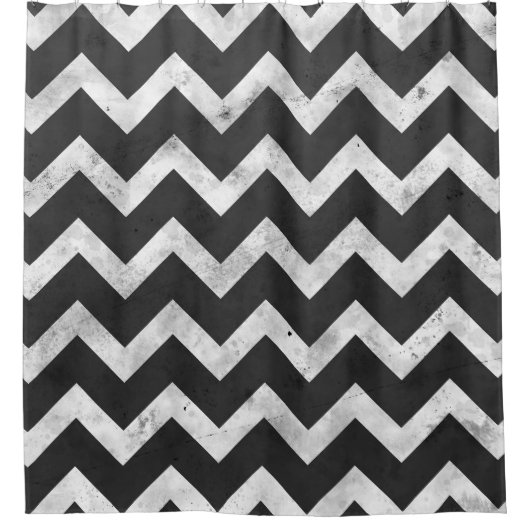 Rideaux De Douche Black and white Rustic Chevron pattern (Devant)