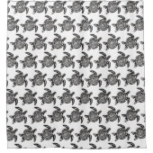 Rideaux De Douche Black and White Tribal Turtle Art (Devant)