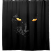 Rideaux De Douche Black Cat Yellow Eyes personnalisable (Devant)