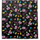 Rideaux De Douche Black Colorful Eighties 80's Retro Motif (Devant)