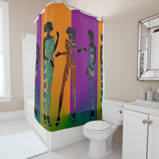 Rideaux De Douche Black Girls Rock Ethnic (En situation)