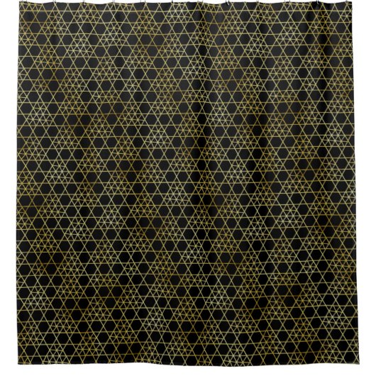 Rideaux De Douche Black & Gold Abstrait Motif géométrique Luxe (Devant)