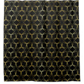Rideaux De Douche Black & Gold Abstrait Motif géométrique Luxe (Devant)