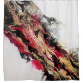 Rideaux De Douche Black Gold Red Espace négatif Abstrait (Devant)