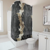 Rideaux De Douche Black Gold Western Cowhide (En situation)