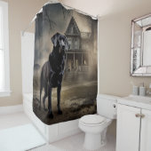 Rideaux De Douche Black Labrador Halloween (En situation)