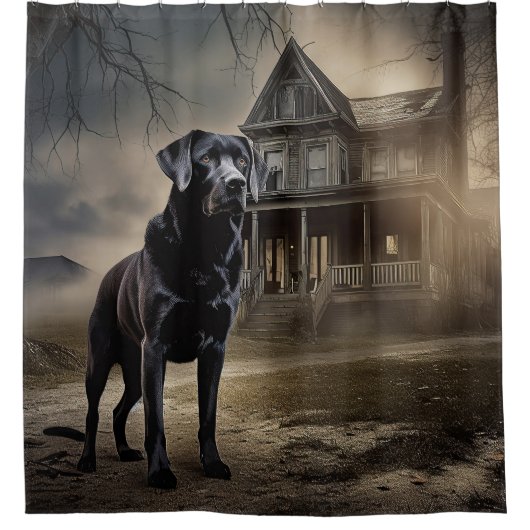 Rideaux De Douche Black Labrador Halloween (Devant)