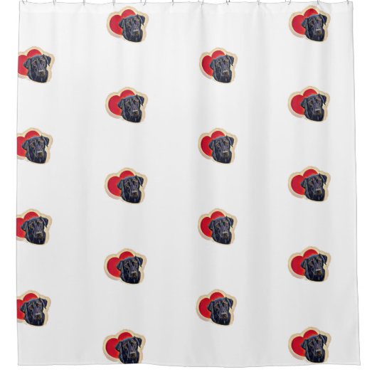Rideaux De Douche Black Labrador Retriever Heart (Devant)