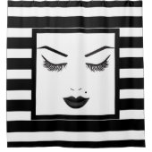 Rideaux De Douche Black Lips maquillage visage sourcils lèvres glam  (Devant)