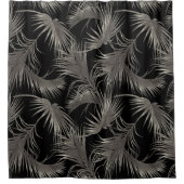 Rideaux De Douche Black Palm Luxe Look Tropical Motif (Devant)