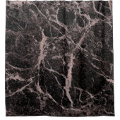 Rideaux De Douche Black & Rose Gold Pink Parties scintillant Marble  (Devant)