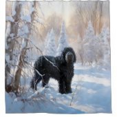 Rideaux De Douche Black Russian Terrier Laisser neiger Noël (Devant)