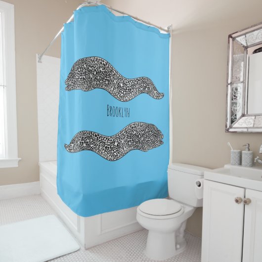Rideaux De Douche Black spotted moray eel cartoon (En situation)