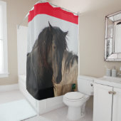 RIDEAUX DE DOUCHE BLACK STALLION WILD HORSE MAGEE DOUCHE CURTAINE (En situation)