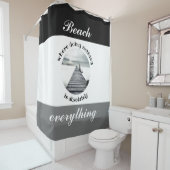 Rideaux De Douche Black White Grey Beach est tout (En situation)