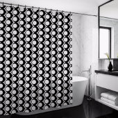 Rideaux De Douche Black White Modern Geometric Pattern