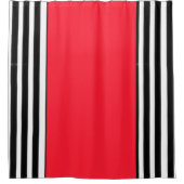 Rideaux De Douche Black White Stripes Red Band (Devant)