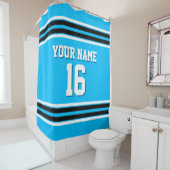 Rideaux De Douche Black White Stripes Sports Jersey (En situation)