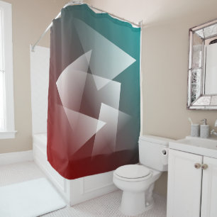 Rideaux De Douche Blanc bordeaux turquoise