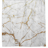 Rideaux De Douche Blanc et marbre d'or (Devant)