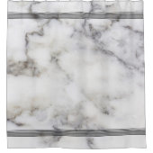 Rideaux De Douche Blanc Faux Marbre Pierre Bleu Bracelet noir Accent (Devant)