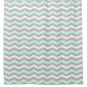 Rideaux De Douche Blanc gris en bon état Chevron (Devant)