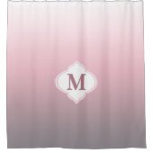 Rideaux De Douche Blanc gris rose Ombre de monogramme (Devant)