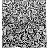 Rideaux De Douche Blanc ornemental sur noir (Devant)