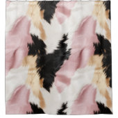 Rideaux De Douche Blanc rose Or Noir Vachette Animal (Devant)
