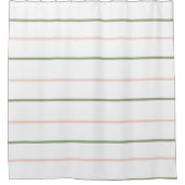 Rideaux De Douche Blanc Rose Vert Rayures (Devant)