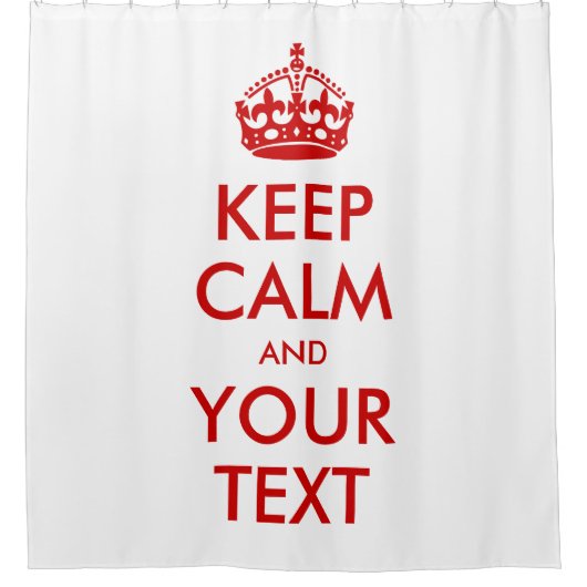 Rideaux De Douche Blanc rouge classique Conserver le calme et le tex (Devant)