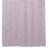Rideaux De Douche Blanc sur Mauve | Motif d'étoiles d'impression Lin (Devant)