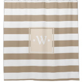 Rideaux De Douche Blancs épais et épais Tan - Personnalisé (Devant)