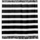 Rideaux De Douche Blancs Et Noirs Et Dentelles Blanches (Devant)
