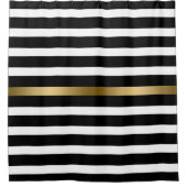 Rideaux De Douche Blancs Noirs Et Or (Devant)