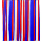 Rideaux De Douche Blancs rouges et bleus (Devant)