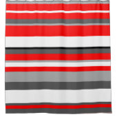 Rideaux De Douche Blancs rouges et gris (Devant)