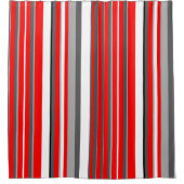 Rideaux De Douche Blancs rouges et gris (Devant)