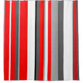 Rideaux De Douche Blancs rouges et gris (Devant)