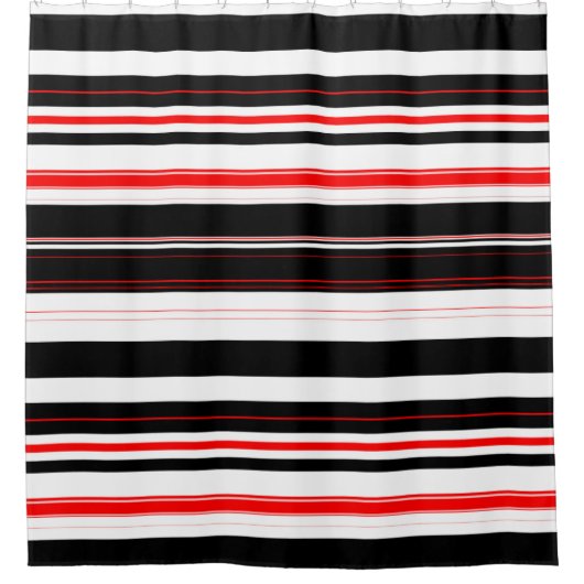 Rideaux De Douche Blancs rouges et noirs   (Devant)