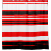Rideaux De Douche Blancs rouges et noirs (Devant)