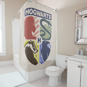 Rideaux De Douche Blason de Poudlard™ vintage tamponné