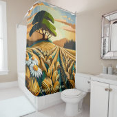 Rideaux De Douche Blé à la broche (En situation)