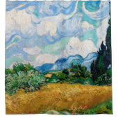 Rideaux De Douche Blé Field avec Cyprès par Vincent van Gogh (Devant)