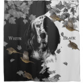 Rideaux De Douche Bleu anglais noir et blanc (Devant)