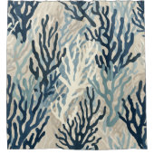 Rideaux De Douche Bleu Beige Corail (Devant)