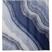 Rideaux De Douche Bleu blanc Agate Marbre (Devant)
