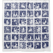 Rideaux De Douche Bleu Blanc Bois Forêt Carreau animal Ours de lapin (Devant)