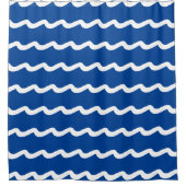 Rideaux De Douche Bleu blanc mer vagues motif douche rita (Devant)